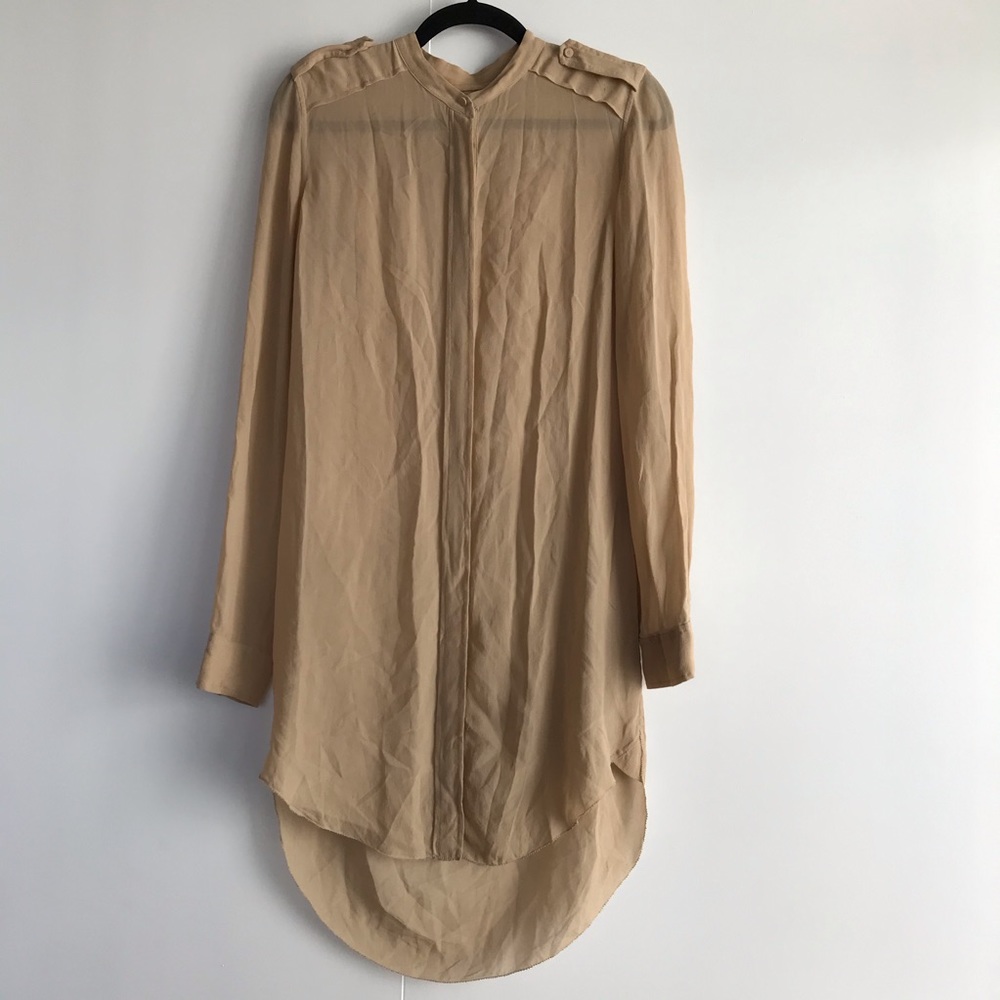 ARITZIA | WILFRED 100% SILK LONG BLOUSE
